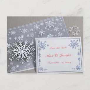 Cool Holiday & Christmas Wedding Save the  Date  Announcement Postcard