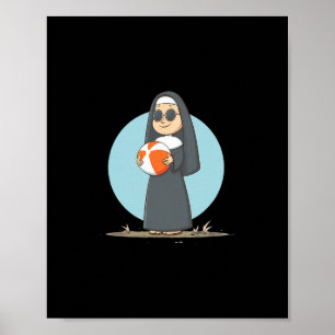 Cool Holiday Nun With Beach Ll For Boys And Girls Poster