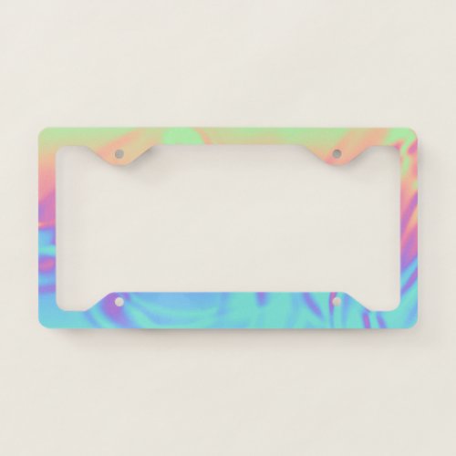 Cool Holographic Abstract Colorful Gradient License Plate Frame