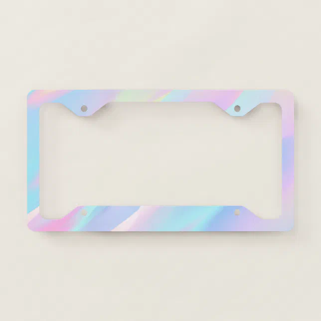 Cool Holographic Abstract Pastel Colorful Gradient License Plate Frame