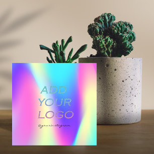 Cool Holographic Add Your Logo Square Business Card