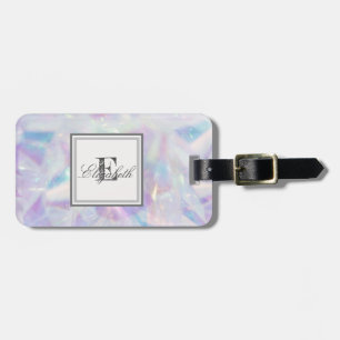 Cool Holographic,Diamond Monogram-Personalized Luggage Tag