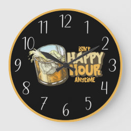 cool home bar or bar happy hour  large clock