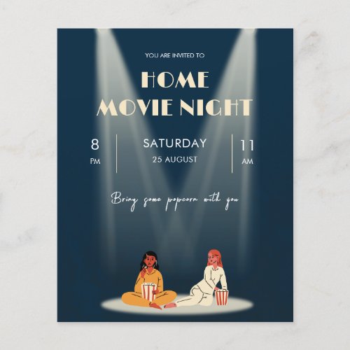 Cool Home Movie Night Dark Flyer