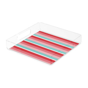 Cool Horizontal Striped Acrylic Tray