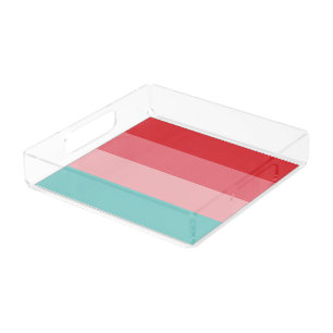 Cool Horizontal Striped Acrylic Tray