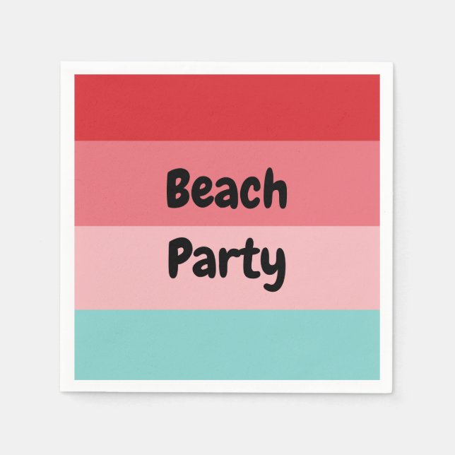 Cool Horizontal Striped Beach Party Napkins (Front)