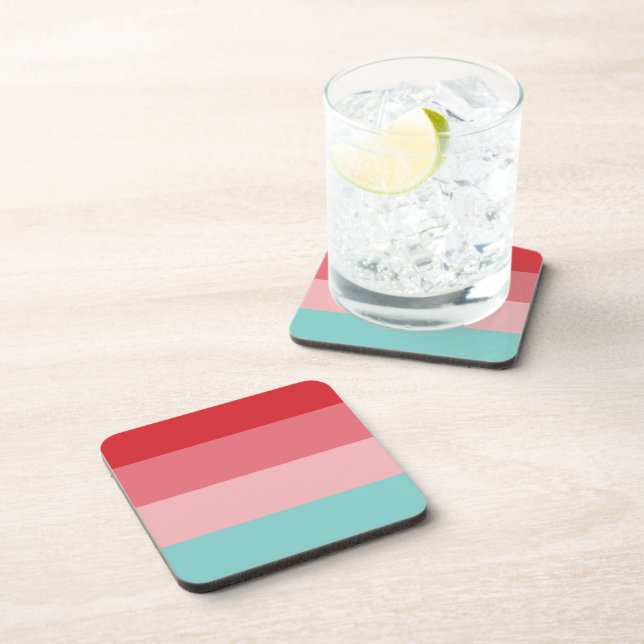 Cool Horizontal Striped Beverage Coaster (Right Side)
