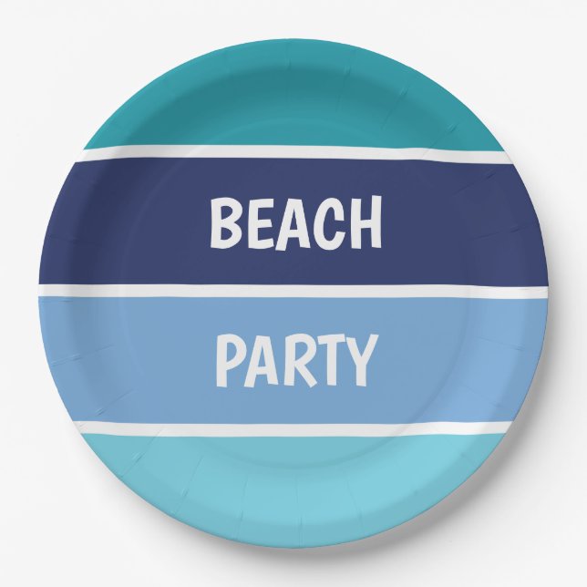 Cool Horizontal Striped Paper Plates (Front)
