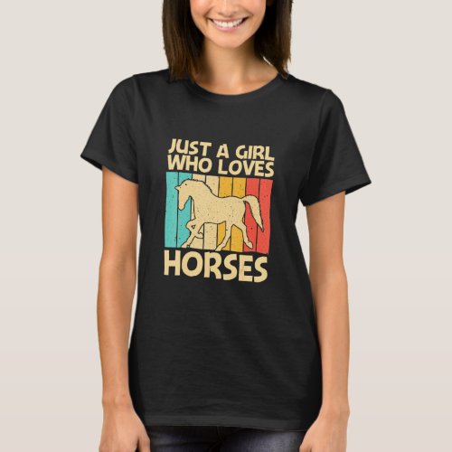 Cool Horse For Girls Kids Equestrian Horseback Rid T_Shirt