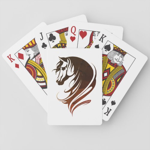 Cool Horse Head Silhouette  Poker Cards