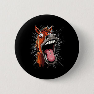 Cool Horse Showing Tongue Horses Riding On Horseba Button