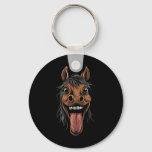 Cool Horse Showing Tongue Horses Riding On Horseba Keychain