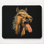 Cool Horse Showing Tongue Horses Riding On Horseba Mouse Pad