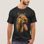 Cool Horse Showing Tongue Horses Riding On Horseba T-Shirt