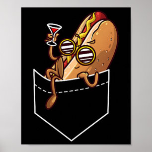 Cool Hot Dog Design For Men Women Kids Dish Hot Do Poster
