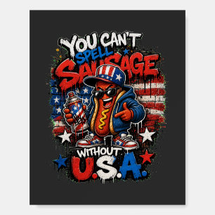 Cool Hot Dog USA Graffiti Streetwear Tee Foam Board
