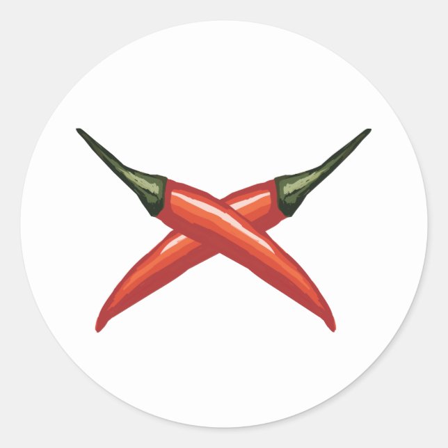 Cool hot peppers classic round sticker (Front)