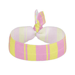 Cool Hot Pink and Bright Yellow Striped Elastic Hair Tie