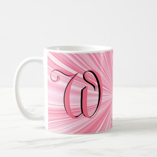 Cool Hot Pink Color Burst Monogram Initial Custom Coffee Mug