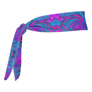 Cool Hot Pink, Purple and Blue Abstract Retro Tie Headband