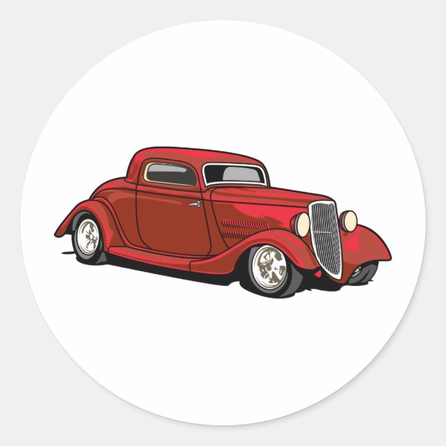 Cool Hot Rod Classic Round Sticker (Front)