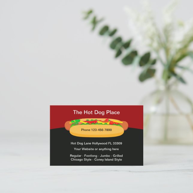 Cool Hotdog Restaurant Business Cards