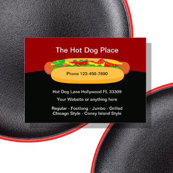 Cool Hotdog Restaurant Business Cards by Luckyturtle at Zazzle