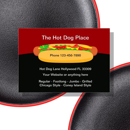 Cool Hotdog Restaurant Business Cards