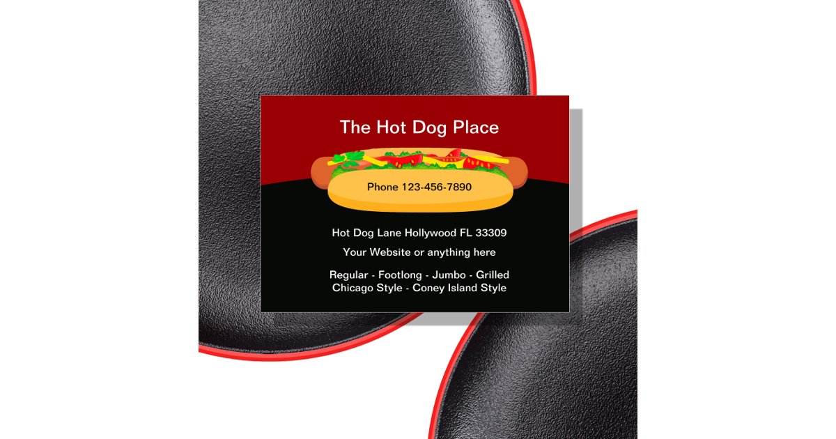 Cool Hotdog Restaurant Business Cards