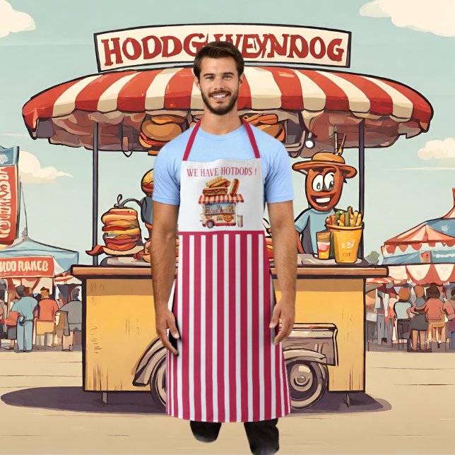 Cool hotdog stand add text vendors apron (Creator Uploaded)