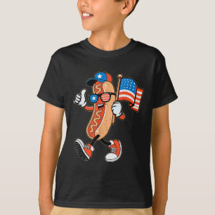 Cool Hotdog Sungles With American Flag 4th Of July T-Shirt