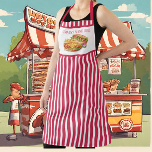 Cool hotdog vendors add text apron