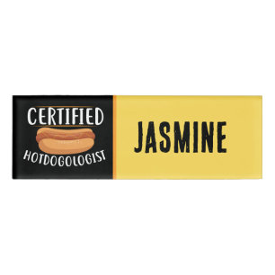 Cool Hotdog vendors or Business  Name Tag