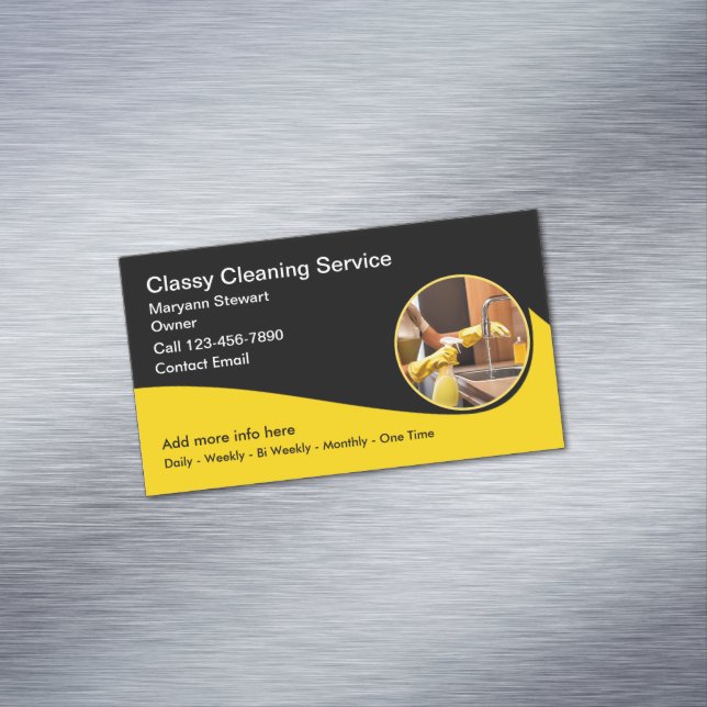 Cool House Cleaning Services Design Business Card Magnet (In Situ)