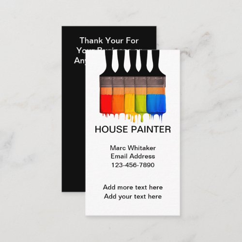 Cool House Painter Business Cards Design Template
