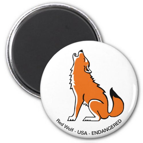 Cool Howling Red WOLF_ Endangered animal _Nature Magnet