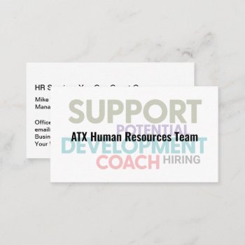 Cool Human Resources Theme Business Cards by Luckyturtle at Zazzle