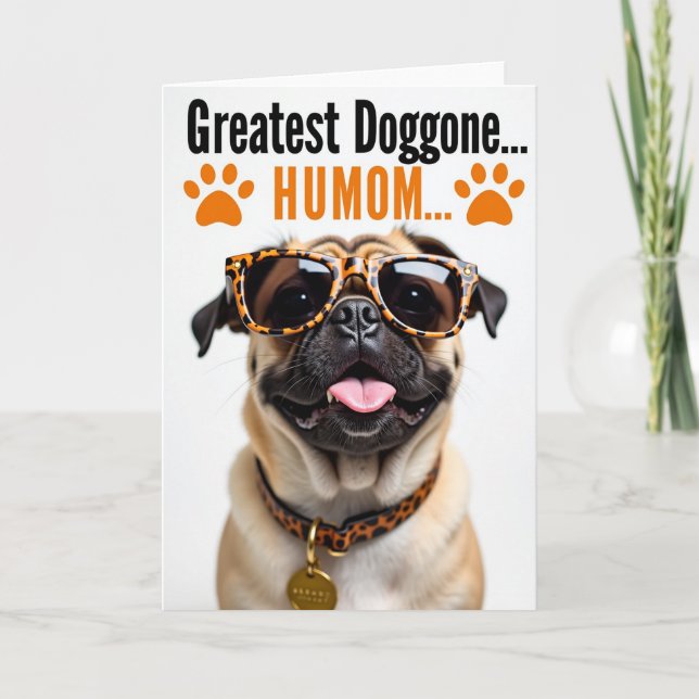 Cool Humom Dog Portrait Card (Front)
