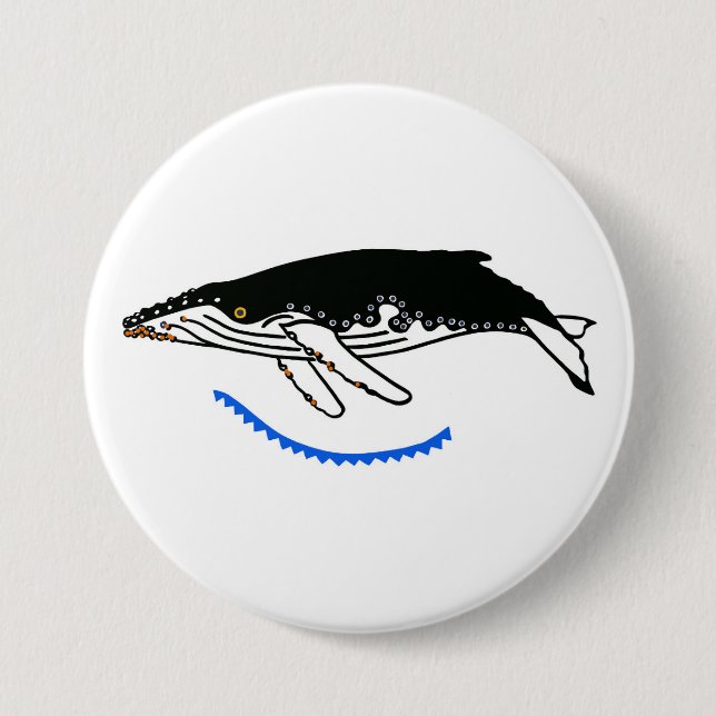 Cool Humpback WHALE Wildlife - Nature - Button (Front)