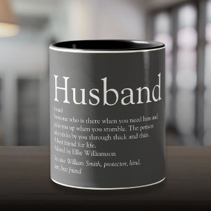 Cool Husband Definition Modern Gray Two-Tone Coffee Mug