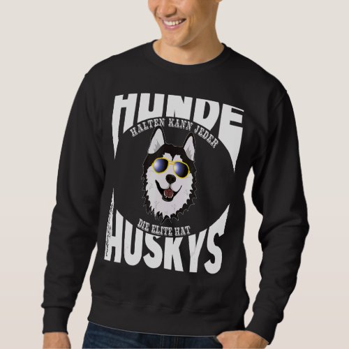 Cool Husky With Sunglasses Sleigh Dog Nordic Elite Sweatshirt