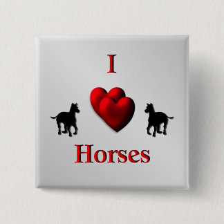 Cool I Heart Horses Design Button