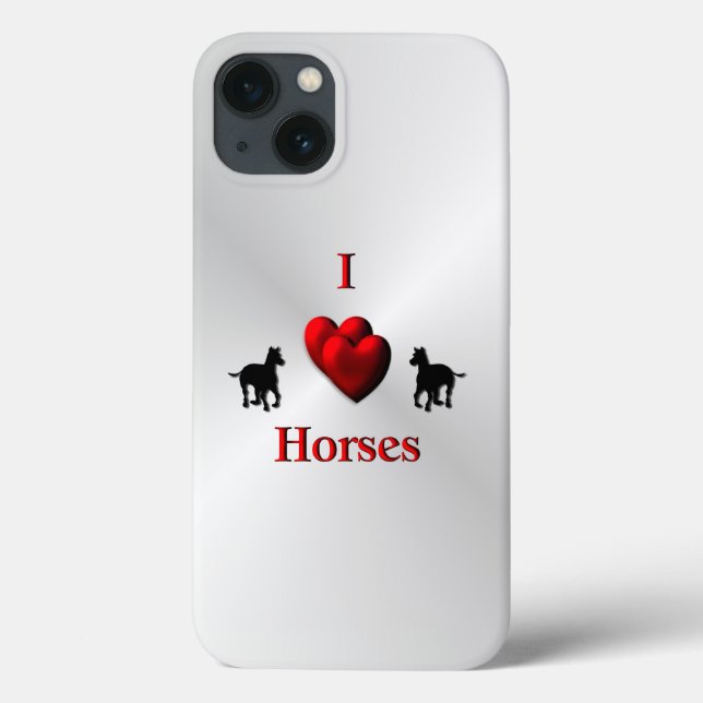 Cool I Heart Horses Design Case-Mate iPhone Case (Back)