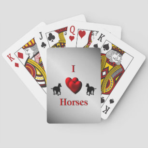 Cool I Heart Horses Design Poker Cards