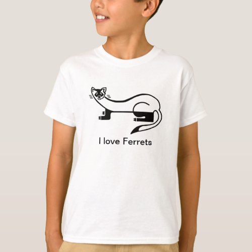 Cool I love FERRETS _ Boys T_Shirt