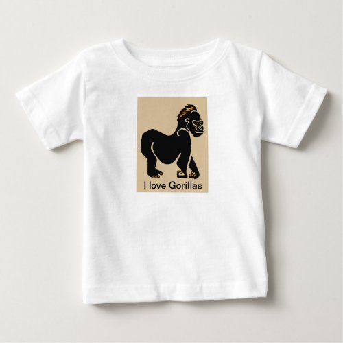 Cool I love GORILLAS _ Ape _ Primate _ Africa_  Baby T_Shirt