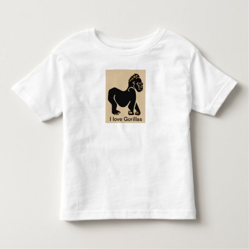 Cool I love GORILLAS _ Ape _ Primate _ Wildlife _  Toddler T_shirt