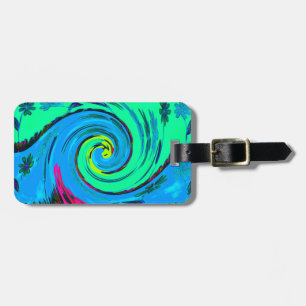 Cool I Love Hawaii: Floral Pop Art pattern Design Luggage Tag