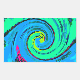 Cool I Love Hawaii: Floral Pop Art pattern Design Rectangular Sticker